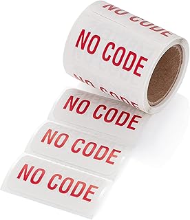 Carstens Medical Stickers â€“ No Code Alert and Instruction Labels for Medical Charts, White and Red, Roll of 100 Patient Chart Labels, W1.5