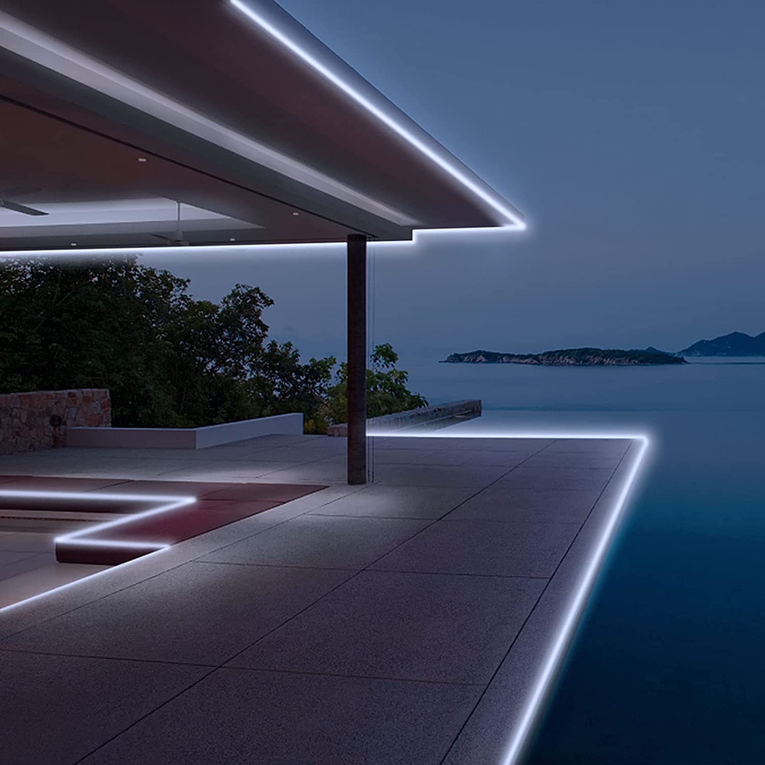 Striscia Luminosa Solari Esterno, 10m 240LED Striscia Impermeabili Luci Stringa,Catena Luminosa Solare con Telecomando,Luci a Corda con timer Telecomando per Giardino Natale (Bianco)