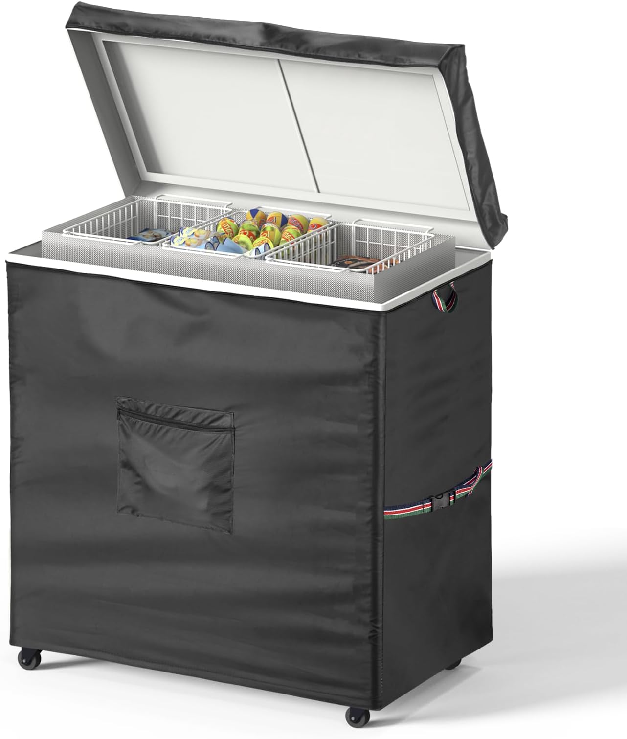 Fentiff Deep Freezer Cover, Waterproof Dustproof Chest Freezer Cover, Freezer Covers for Outside Chest Freezer All Season Protection, Top with Zipper to Open(56"L X 29"W X 36"H)