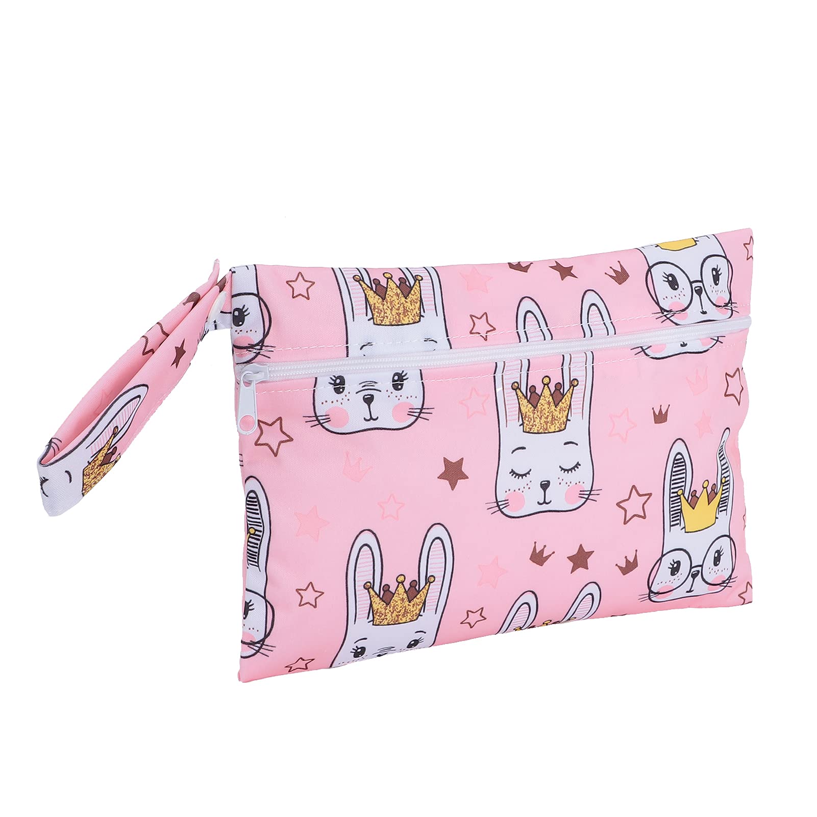 Cloth Diaper Bag, Diaper Storage Bag Cute Exquisite Bright Color for Camping Outing for Parents for Home Travel(No. 30 Pink Rabbit)-image-5