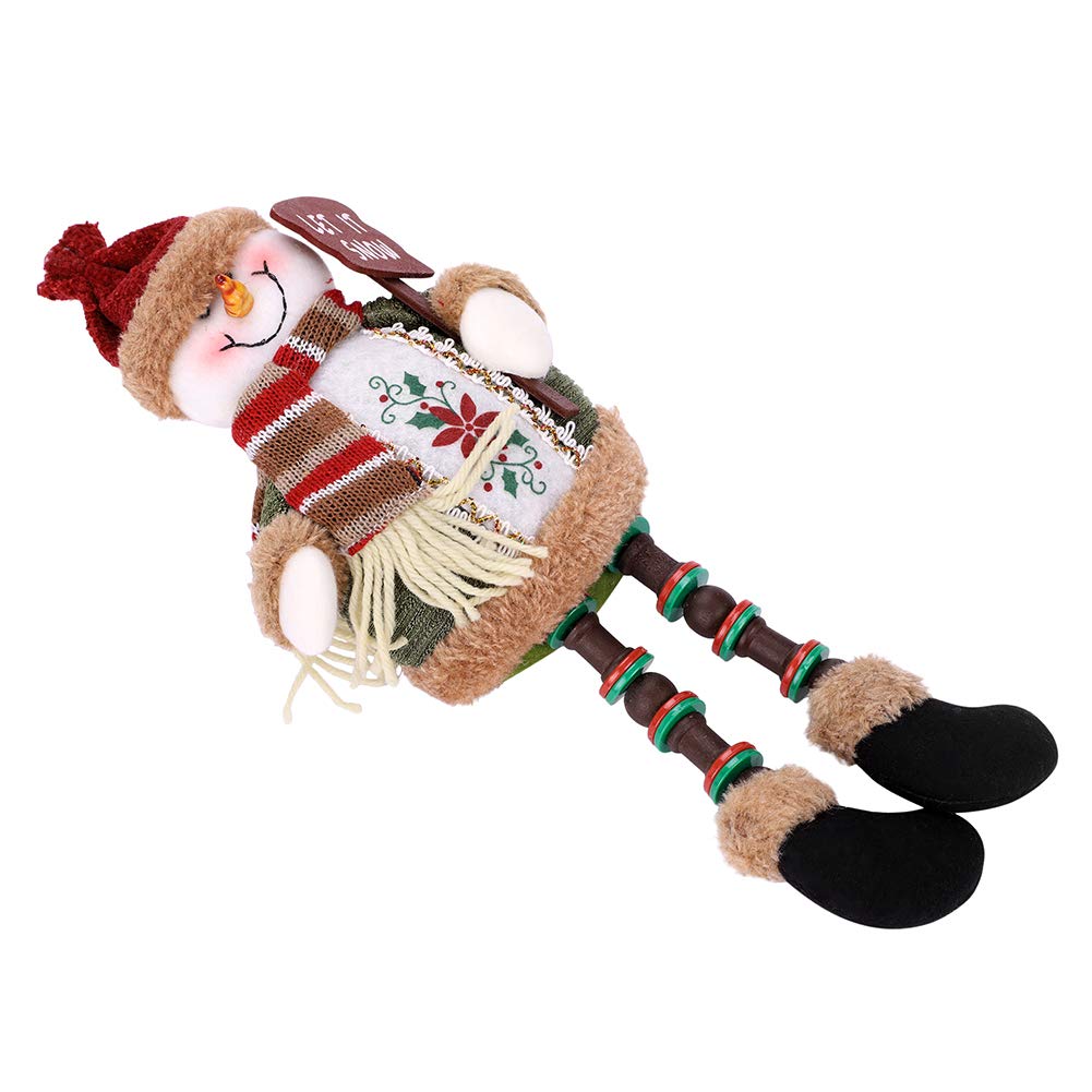 3 Decorazioni Natalizie Sedute In Peluche | Babbo Natale, Pupazzo Di Neve E Renna | Centrotavola Festivi