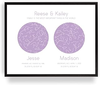 [SF Customizables] Family is the Most Important Thing Personalized Frame 2 Sky Constellation Map, Night Sky Print on Canvas, 10 Anniversary, Yes Best Day [Canvas Print]