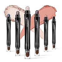 Vista 16 de 10 barras de sombra de ojos, brillo y neutro, color rosa champán, metálico, lápiz de sombra de ojos color crema con resistente a las manchas y al