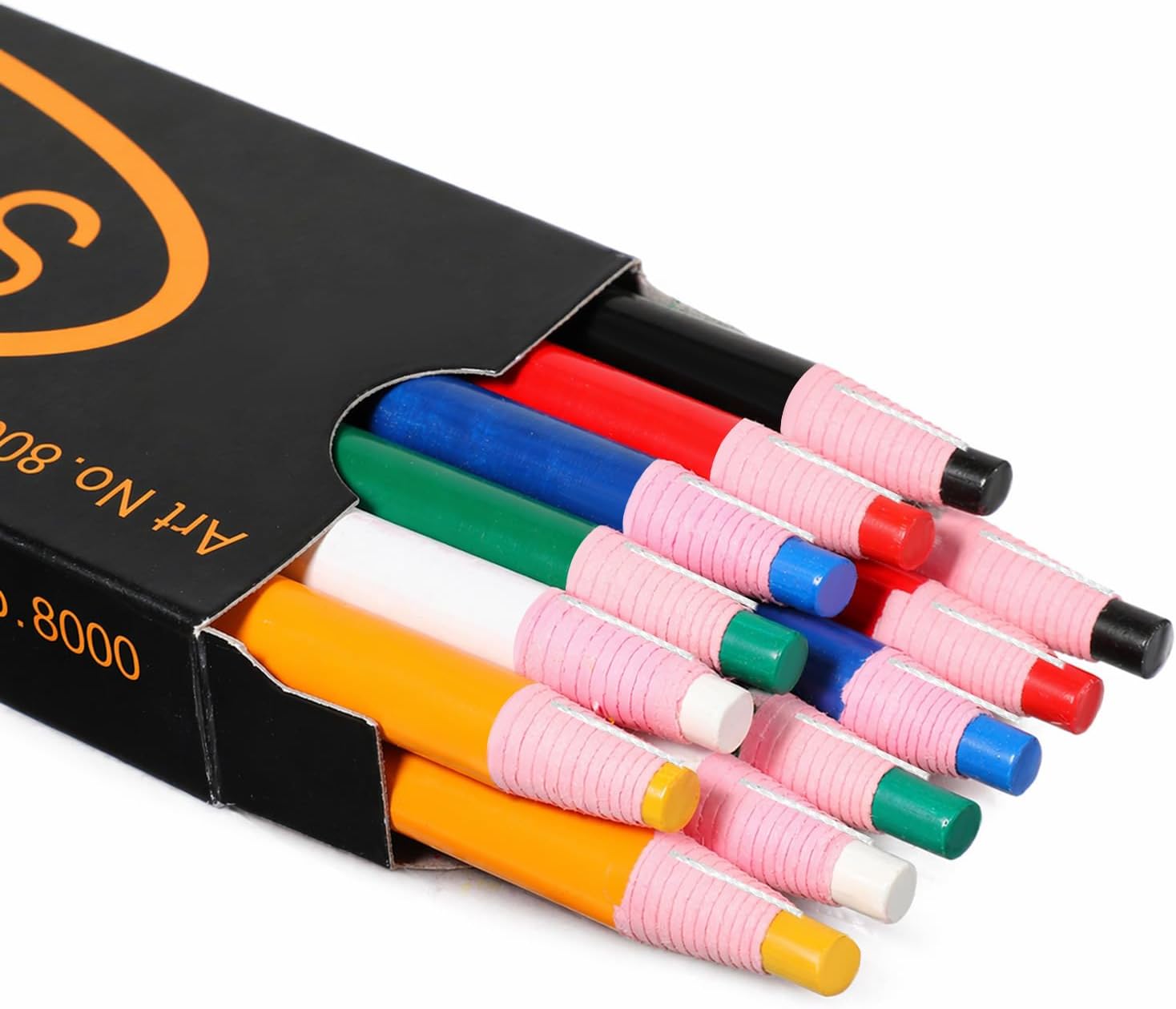 12PCS Fabric Marking Pencil, 6 Colors Washable Fabric Pencils for Sewing, Free Cutting Tailors Chalk Pencil for Sewing, Marking, Tracing, Quilting, Garment Making, DIY Crafts