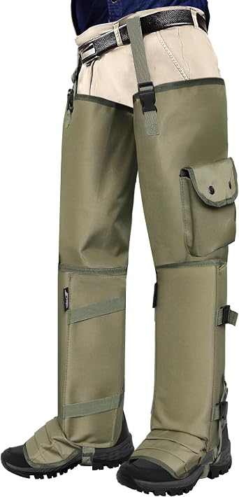 Snake Gaiters and Chaps for Men and Women - Waterproof Guards, Adjustable Protection for Legs