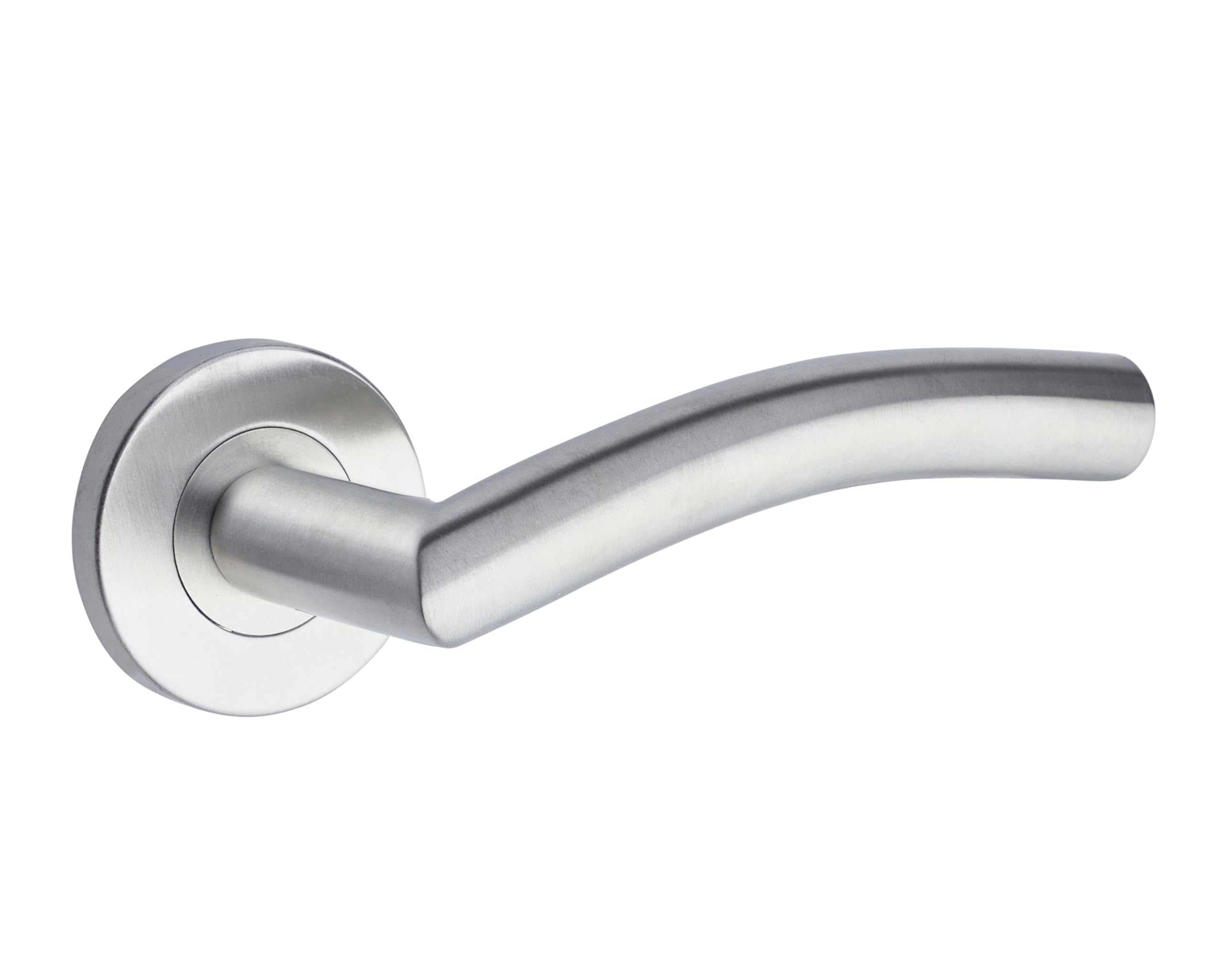 Yale L 90 Curved Handle with Bathroom Escutcheon, Silver - Image 4