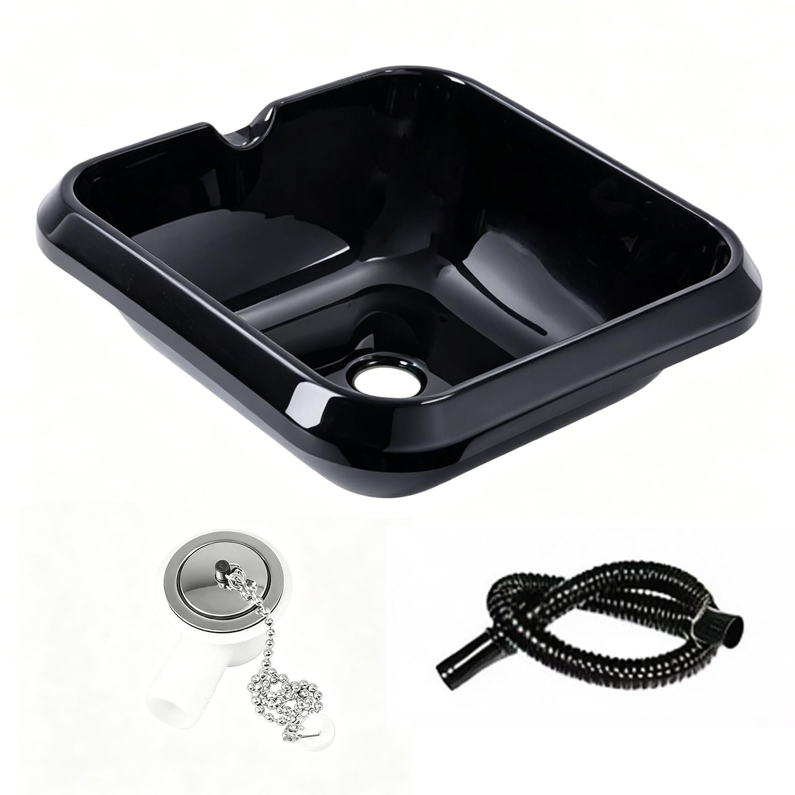 Fregadero acrílico para cocina pequeña con kit de drenaje completo 1