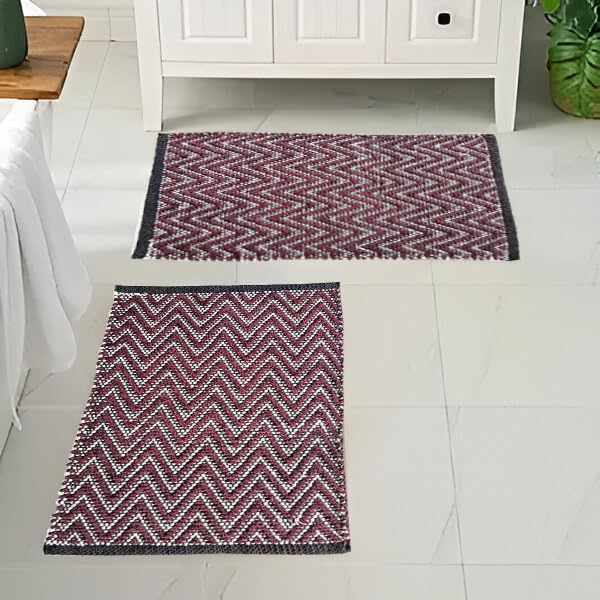 Image of Door Mats for Home | Door Mats for Home Entrance | Door Mat for Bathroom| Soft & Super Absorbent Mats for Shower | Washable, Non-Slip & Quick-Drying Mats (Pack of 2) (Multicolor 4)