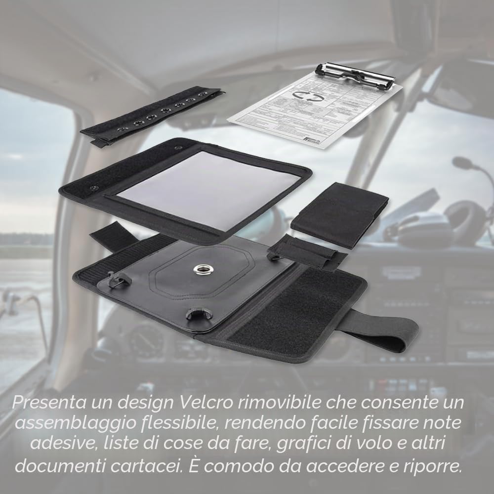 Pilot Kneeboard, include portablocco in alluminio. Adatta per iPad Pro 9,7", 10,5", 11", iPad e iPad Air 1/2/3/4/5/6 e qualsiasi altro tablet da 9" - 11"