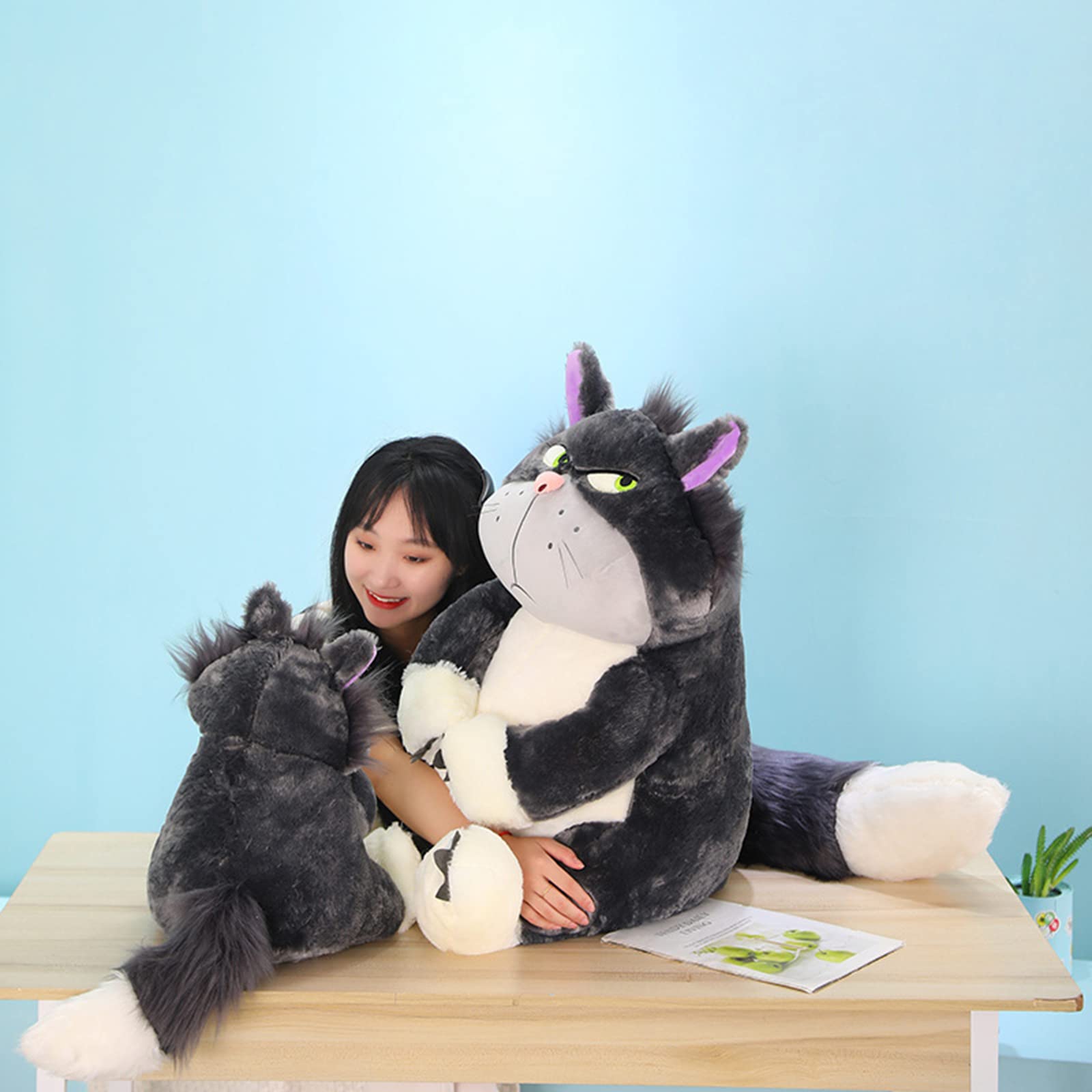 ARMAAN 30–80 cm große Luzifer-Katze, weiches, kuscheliges Plüschtier für Kinder und Teenager, waschbare Begleiterpuppe, Plüschtiere für Jungen und Mädchen als Geburtstags-, Weihnachts,Grey-80cm