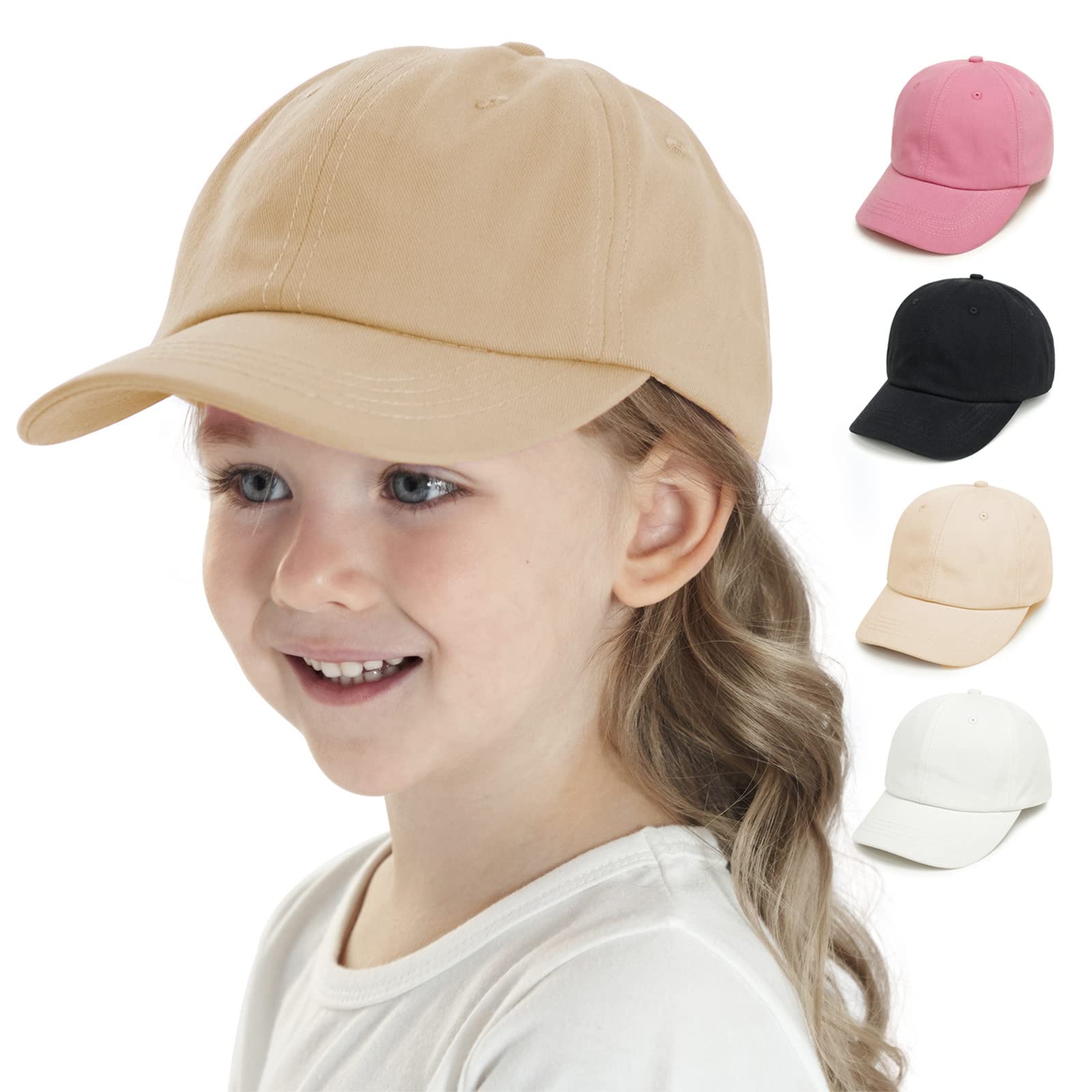 YANWANG Bebé Niños Color Sólido Gorras de Béisbol de Algodón Ajustable Sun-Sombrero para Niños Pequeños Niñas