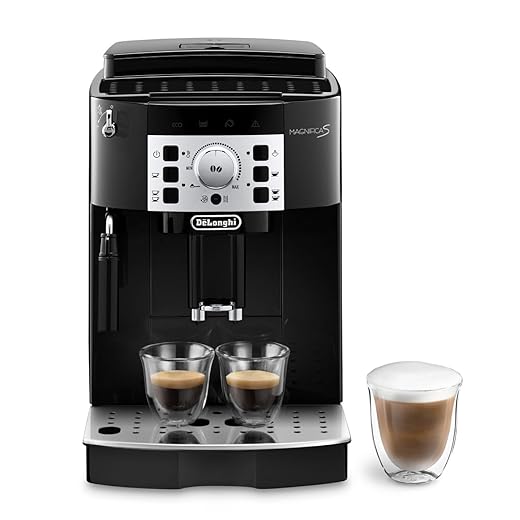 De'Longhi Perfetto Magnifica S - Cafetera Superautomática con 15 Bares de Presión, para Espresso y Cappuccino, 13 Programas Ajustables, Sistema de Auto-limpieza, ECAM 22.110.B, Negra 35 x 24 x 43 cm