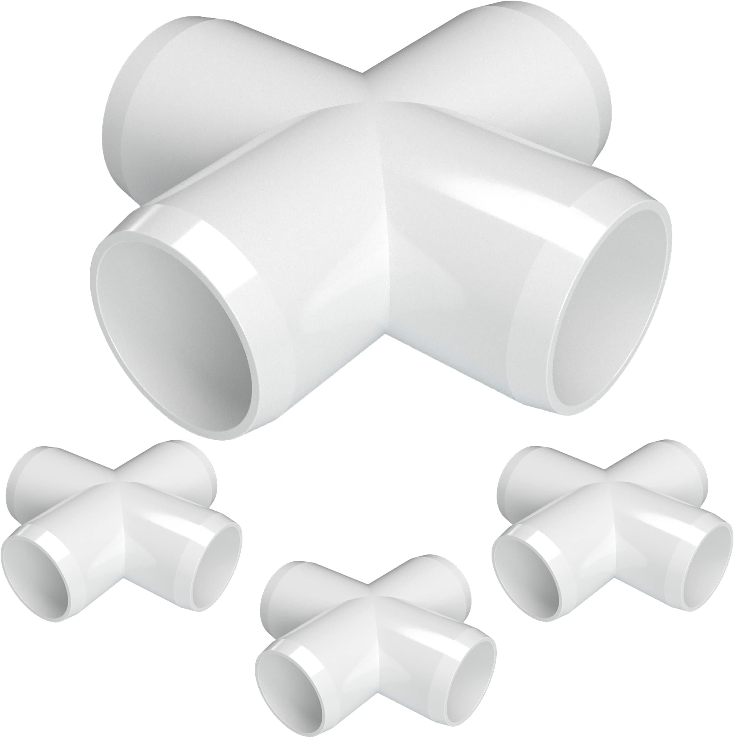FORMUFIT F112CRX-WH-4 Cross PVC Fitting, Furniture Grade, 1-1/2" Size, White (Pack of 4)