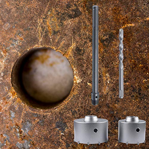 Rviqi 9Pcs Concrete Hole Saw Set,Tungsten Steel Sds Plus Shank Masonry Wall Hole Opening Drill Bits For Brick, Concrete, Cement Stone #TOP3