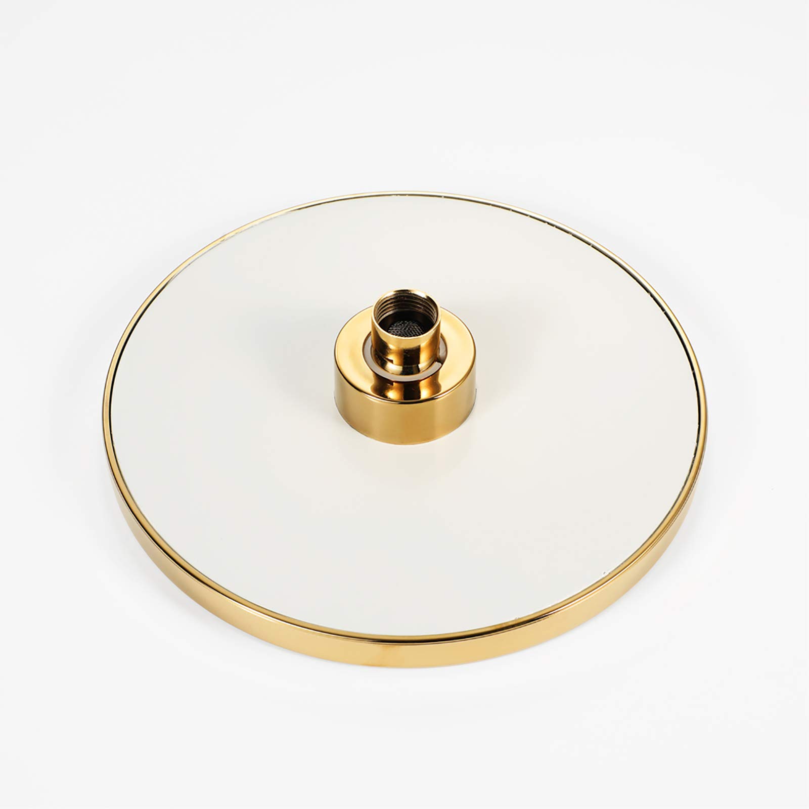 Soffione Doccia a Pioggia Soffioni Doccia Rotondi Dorati Soffione Doccia a Pioggia Grande in ABS Soffione Doccia Fisso ad Alta Pressione, Filettatura Universale G1/2", Oro Titanio