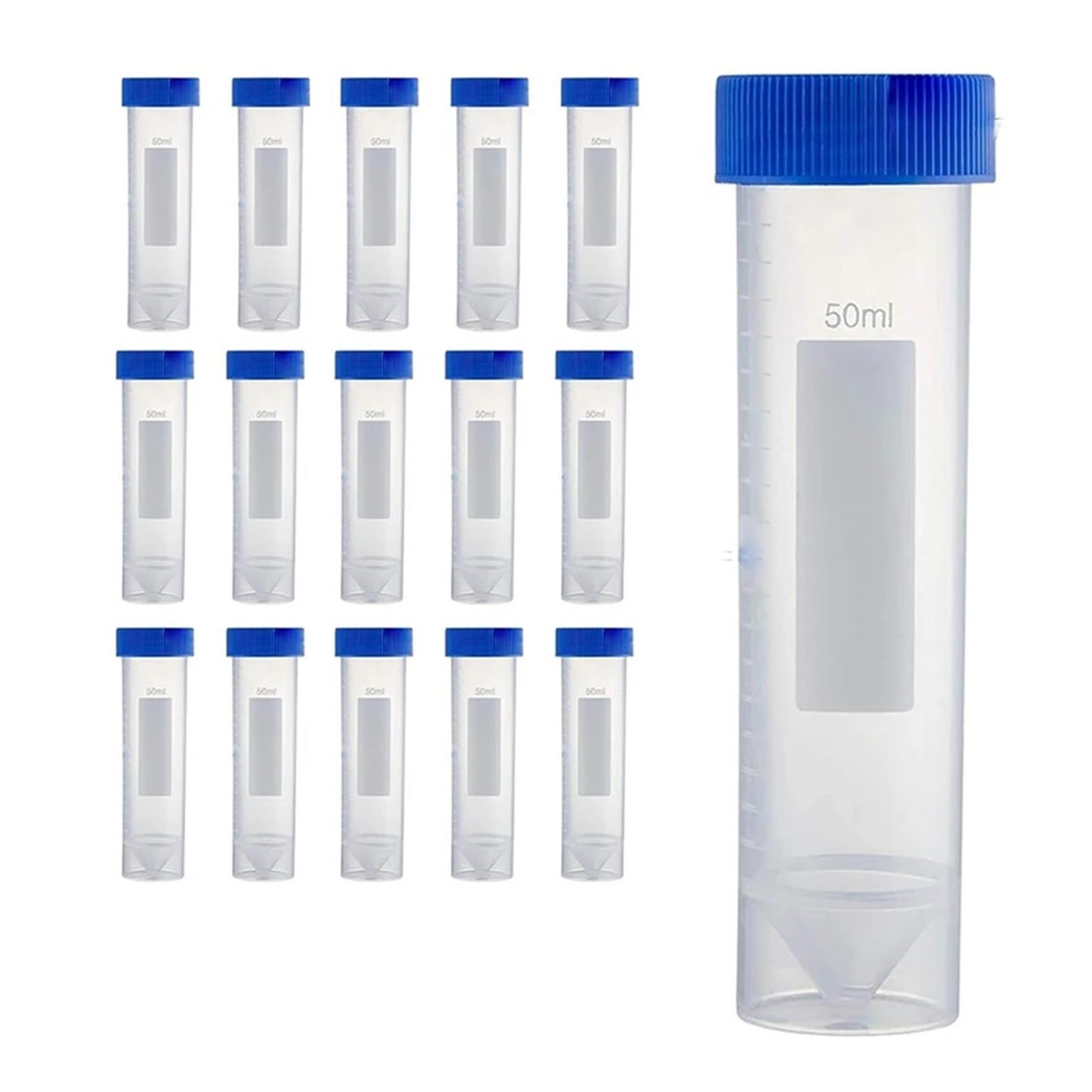 MENGKE Tubes à centrifuger autoportants 50 ml, lot de 50, tubes à essai en plastique avec bouchons à vis, tubes à essai stériles 50 ml avec couvercles, faciles à utiliser