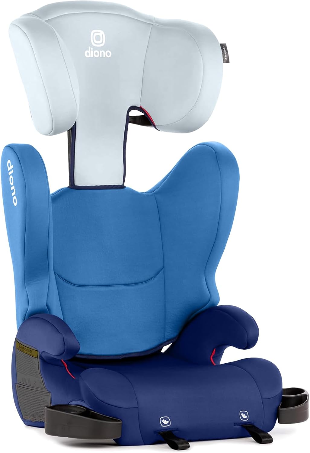 Diono Cambria LE, 2-in-1 Belt Positioning Booster Seat,Backless and High-Back Booster seat for Children from 40—120 lb,17" Wide,6 Headrest Positions,Lightweight with Latch,Blue