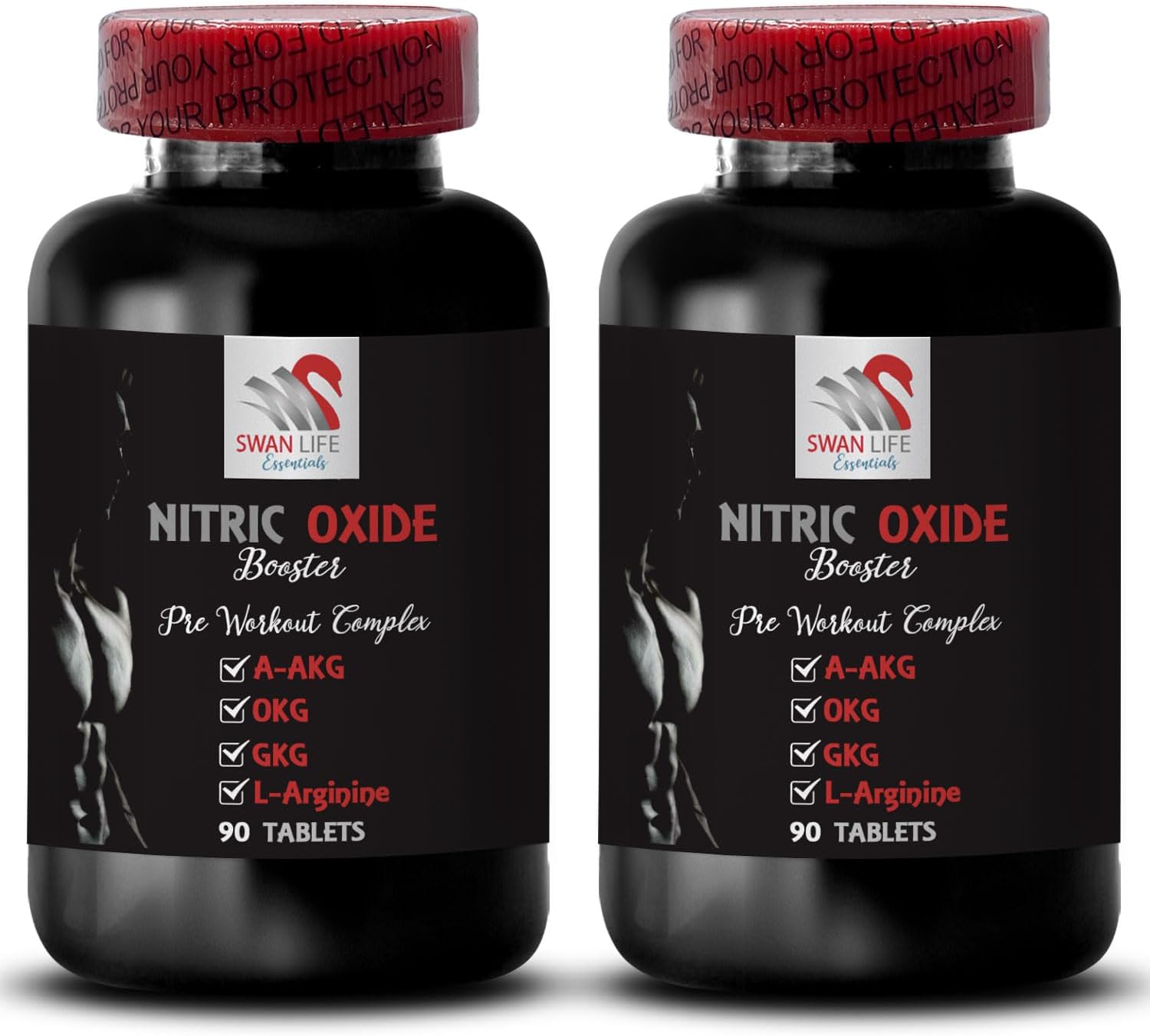 AKG supplement organic - NITRIC OXIDE BOOSTER - Fitness support, Training boost, Endurance training, L-arginine supplement, Nitric oxide, Exercise strength, Power boost, Recovery 2 Bottle 180 Tablets