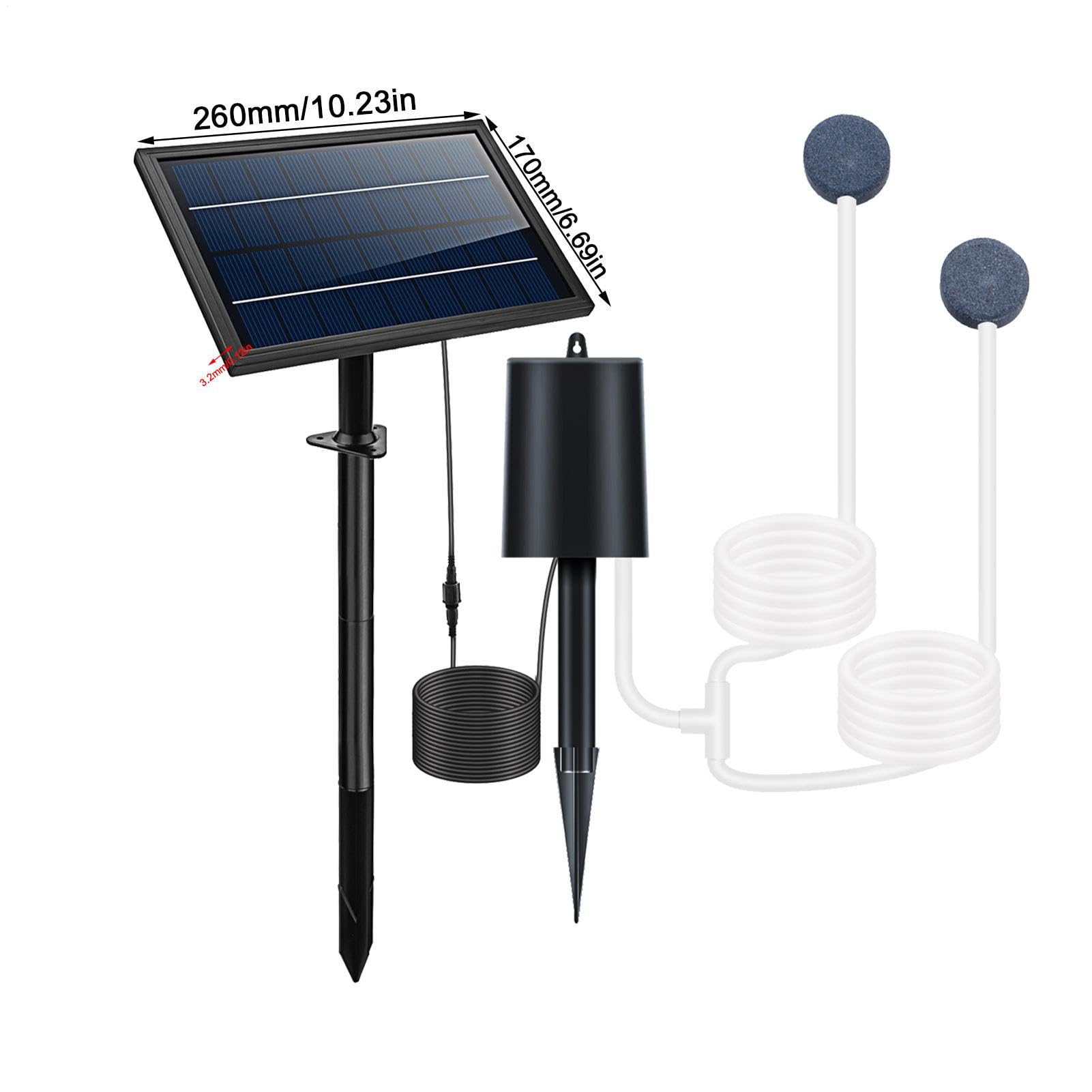 Aeratore Solare Da Laghetto Pompa Solare Regolabile 9V6W Per Laghetto Acqua | Aeratore per laghetto fotovoltaico Ossigenatore a pompa d'aria per acquario, regolabile, da giardino e per vasche