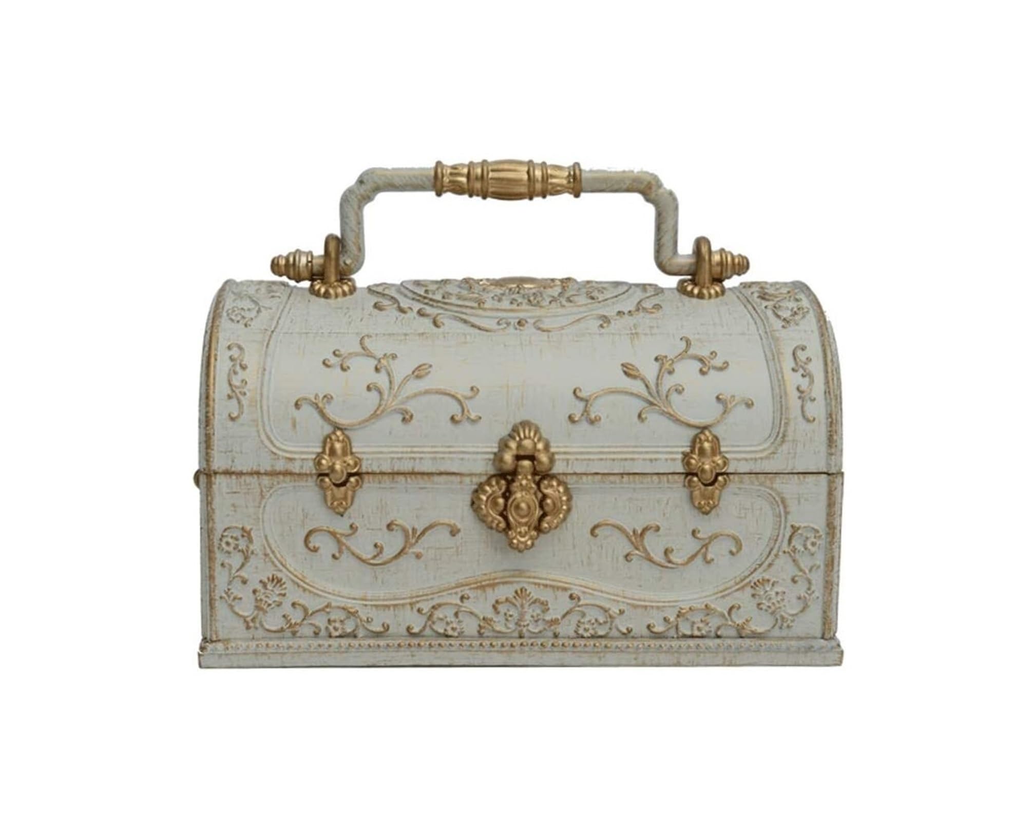 Scatole Per Gioielli Con manico portatile Orecchini ad anello ornato Custodia for tesori Scatole di gioielli musicali in plastica for organizer for gioielli da donna e ragazza Cofanetti E Scatole
