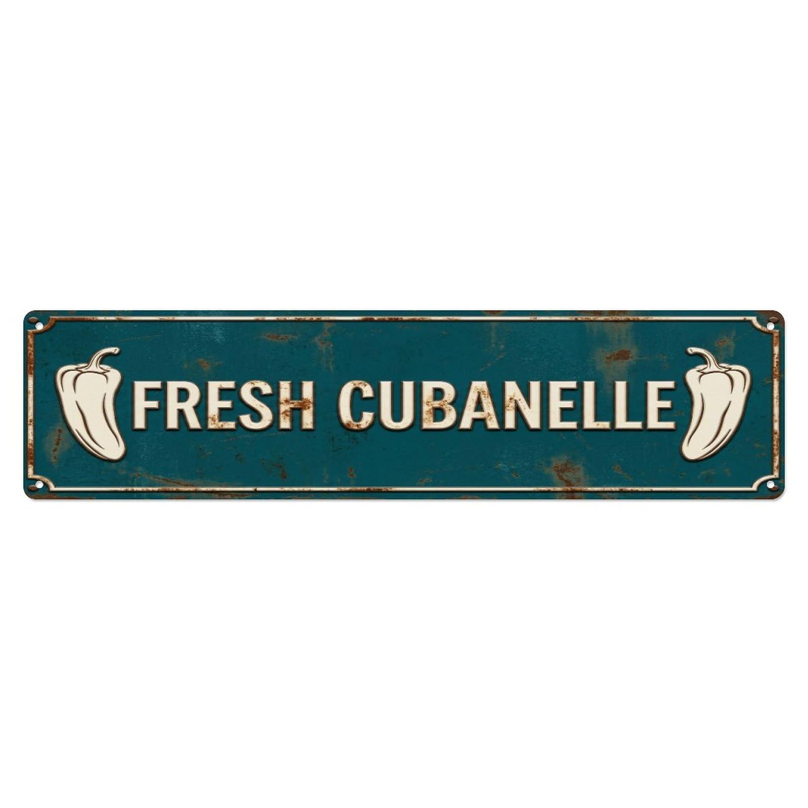Metal Tin Sign FRESH CUBANELLE Vintage Pepper Rustic Farmhouse