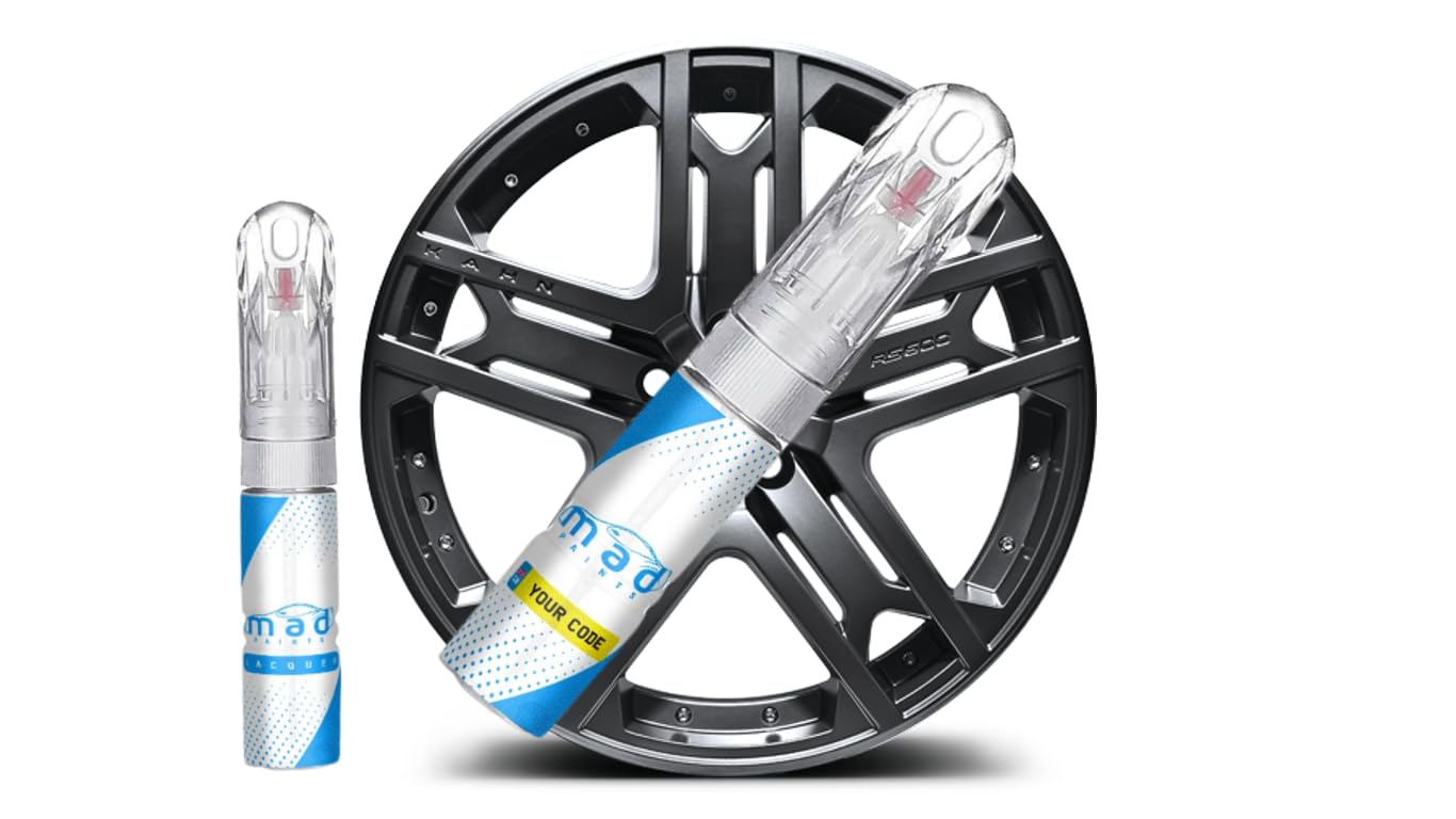 M.a.d Myldan Auto Design Paint + Lacquer Touch Up Car Paint 20Ml Pen For Gunmetal Grey Alloy Wheel (Paint + Lacquer)