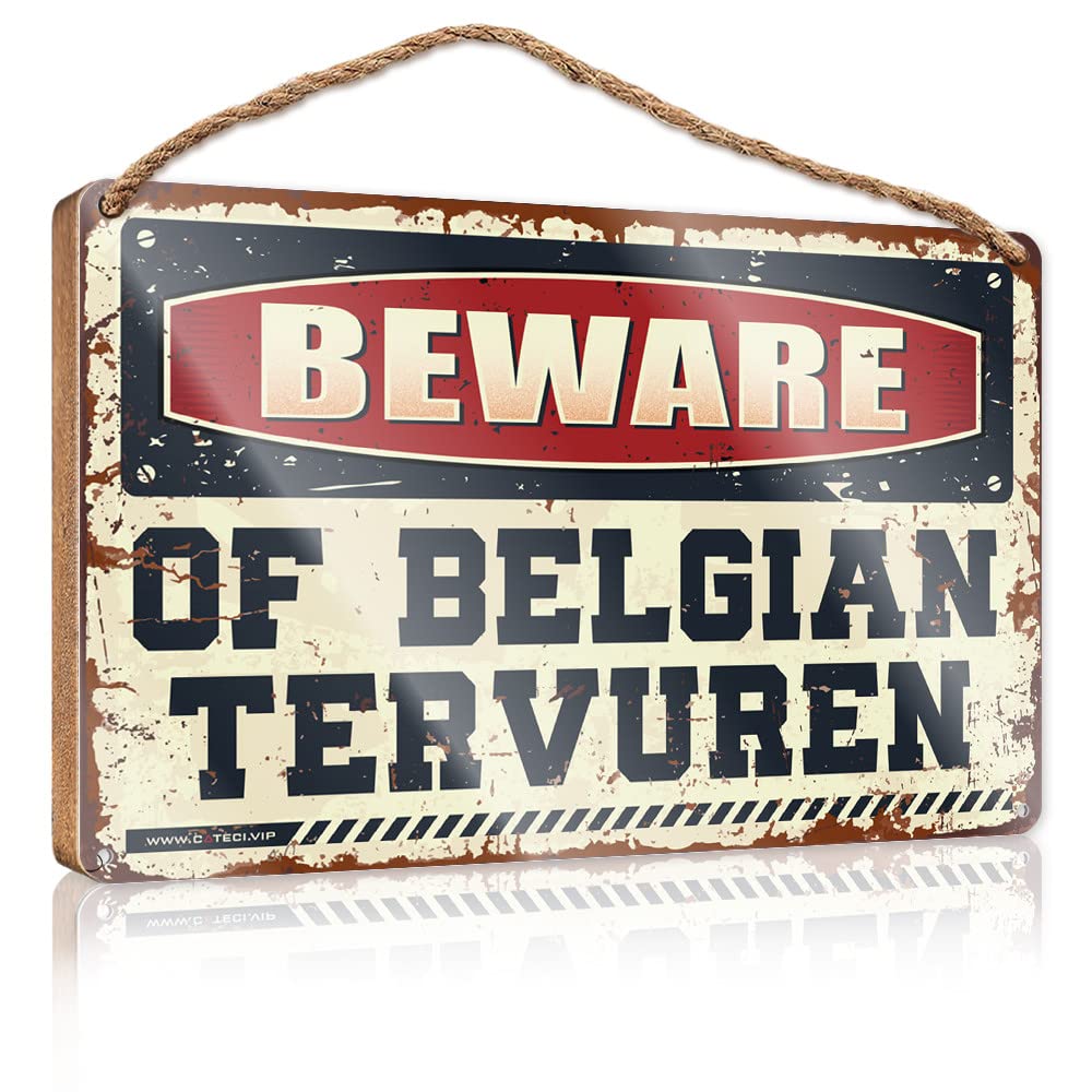 Wooden Hanging Sign Beware Of Belgian Tervuren Wooden Sign(23X35CM)