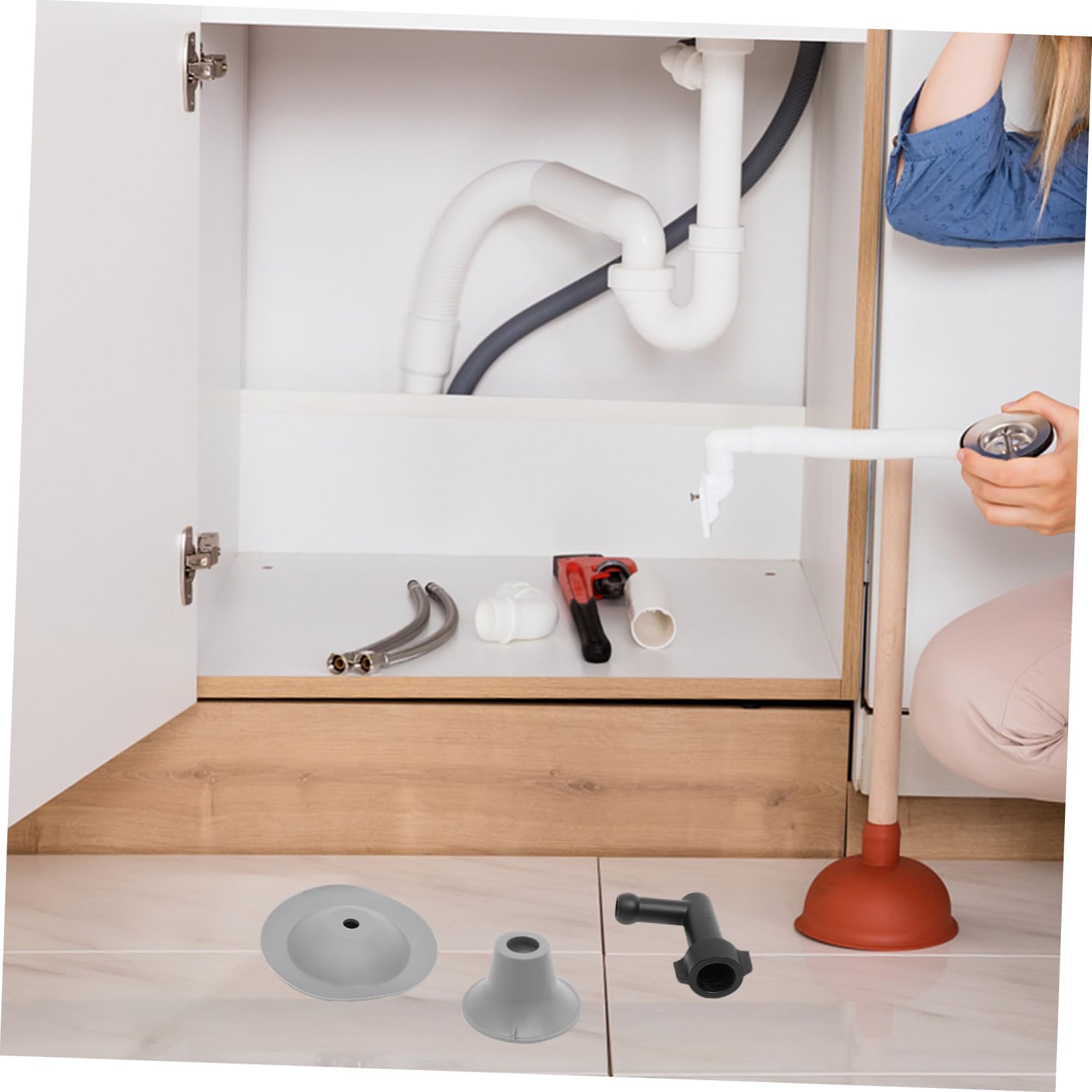 Déboucheur Wc Flexible à Piston Blanc Déboucheur Canalisation Ergonomique Pour Toilettes Et Éviers Nettoyage