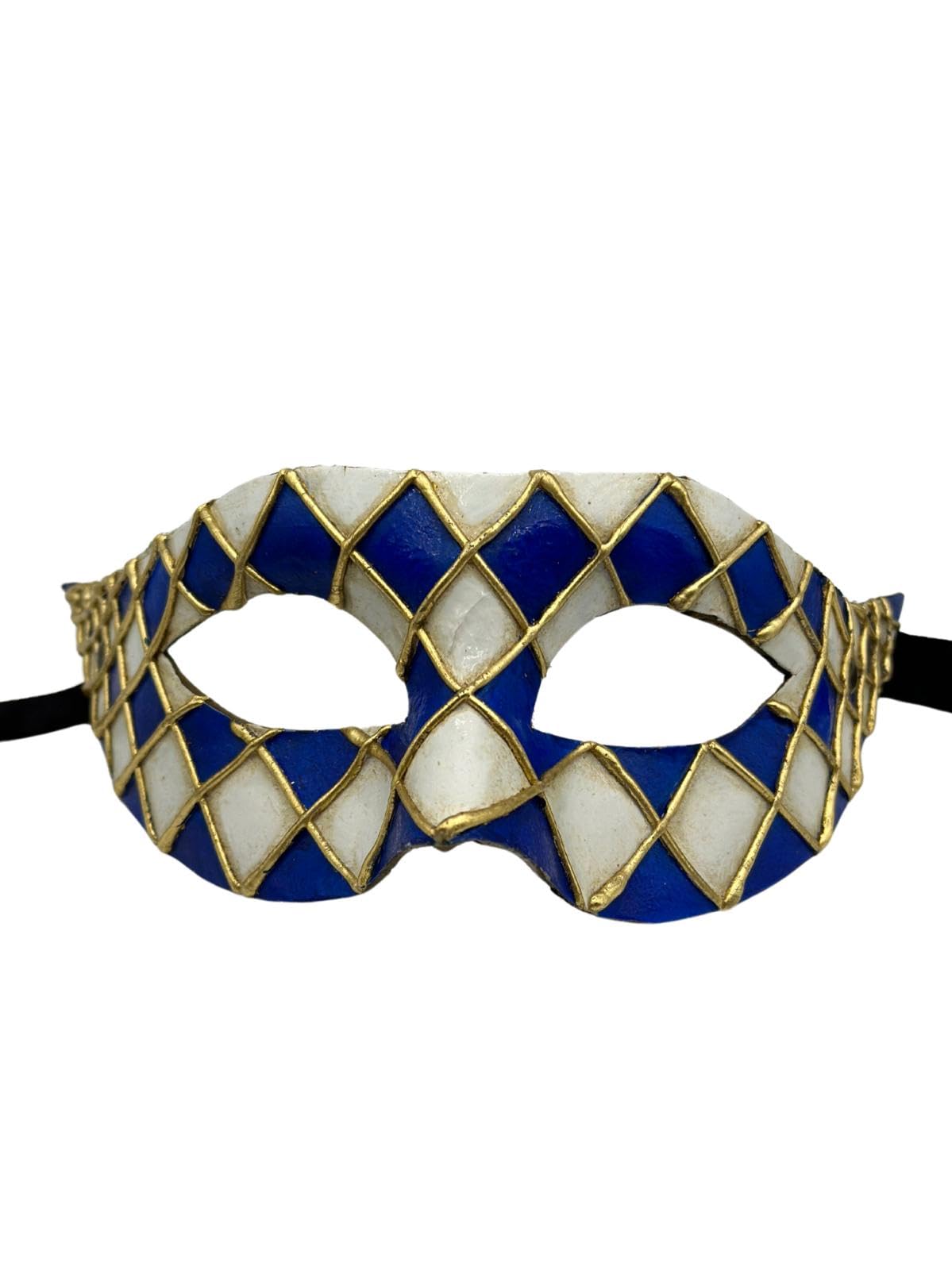 Arlecchino Maske blue - Venezianische maske Herren - Maskenball Masek - Handgefertigte Maske