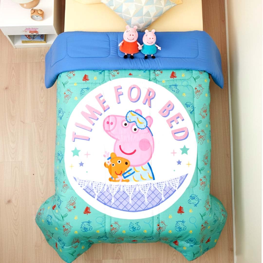Athom Living Peppa Pig Character Themed Kids Comforter, Soft & Lightweight, Durable Bedding for Girls, Cozy & Vibrant Printed Bedspread, Machine Washable | 390 GSM, 135x220 cm 2