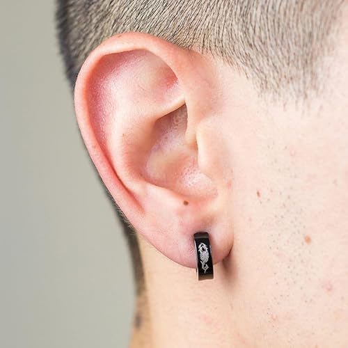 Brinco De Pressão De Argola Preto - Escorpião - PAR