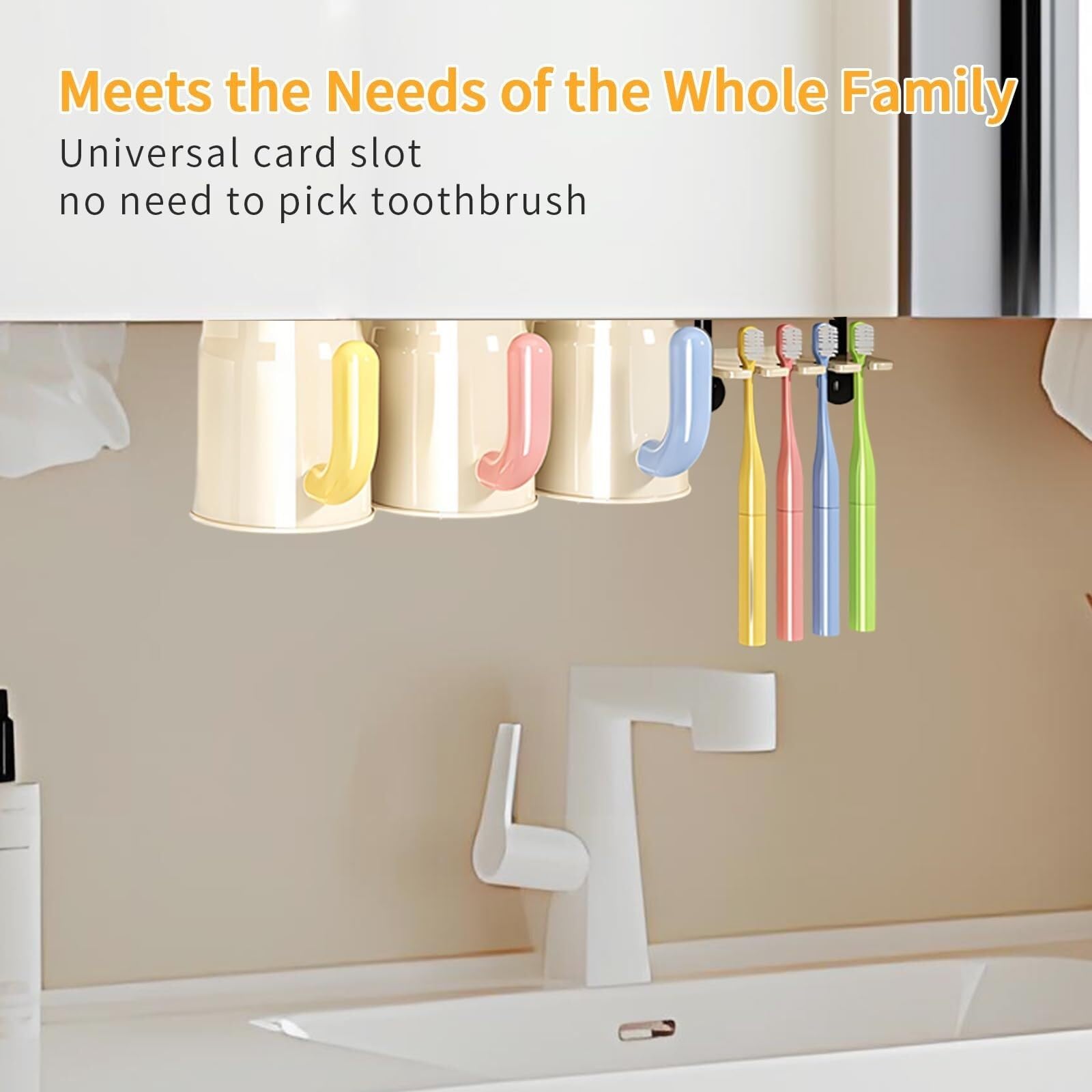 Porta Cepillo Dientes Baño Soporte Magnético Invertido For Cepillo De Dientes For Baño Al Revés con Vasos For Cepillos Hogar Y Cocina(13.78in)