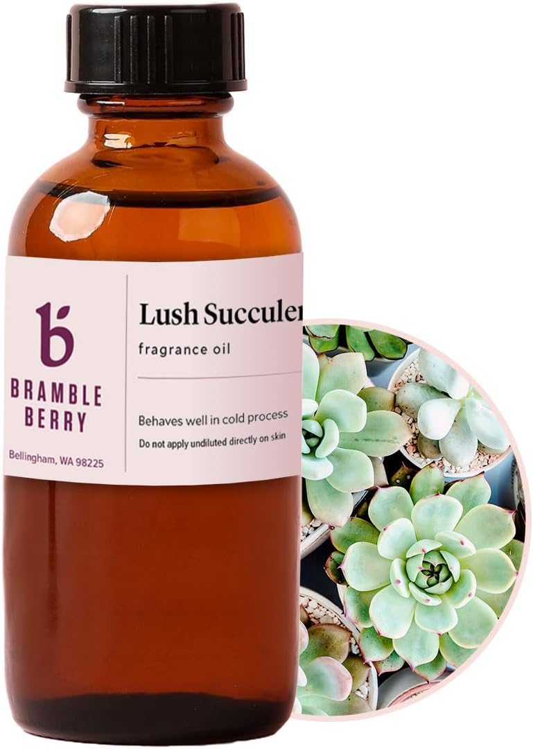 Lush Succulent Fragrance Oil 2 oz | Fresh Green Botanical Scent for Soap Making, Candles, Lotion, Bath Bombs & Perfume | Skin Safe, Vegan, Paraben & Phthalate Free