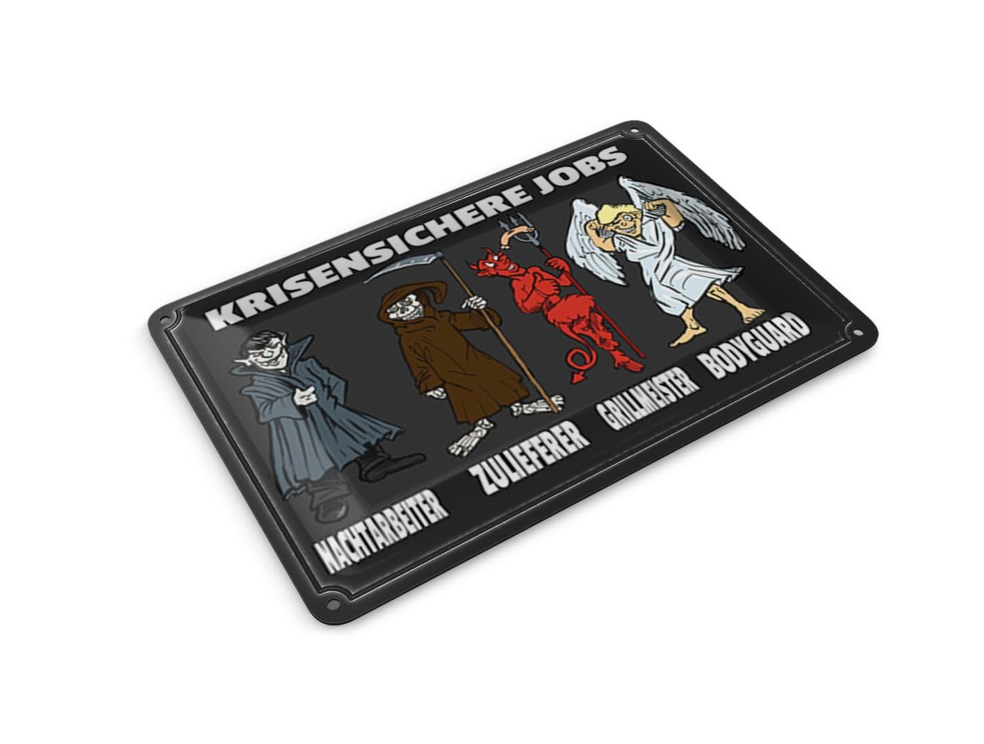 Femer Tin Postcard Saying 14 x 10 cm Crisisensichere Jobs Night Worker Decorative Sign
