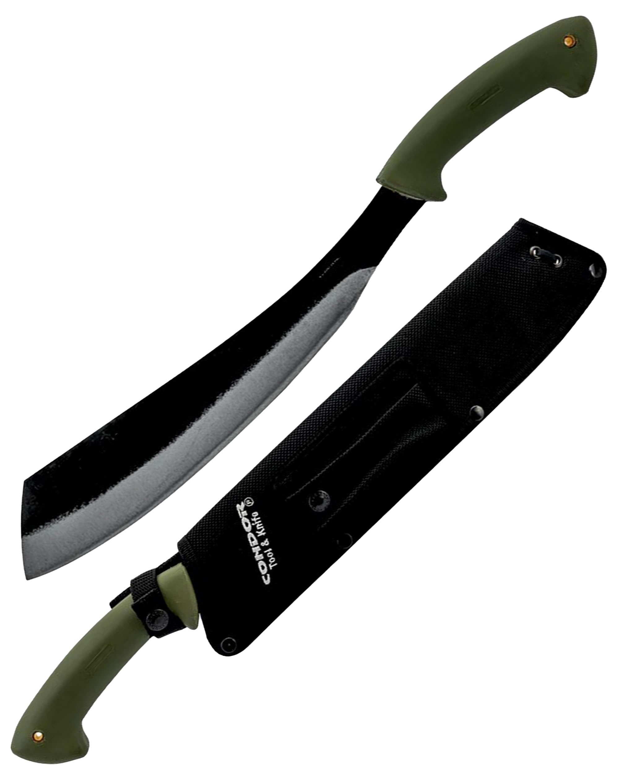 CondorTool & Knife Bushcraft Parang Machete Knife - Heavy Duty Machete with Sheath - 1075 High Carbon Steel - High Impact Polypropylene Handle - Ballistic Nylon Sheath - 13in Blade - 22.9oz