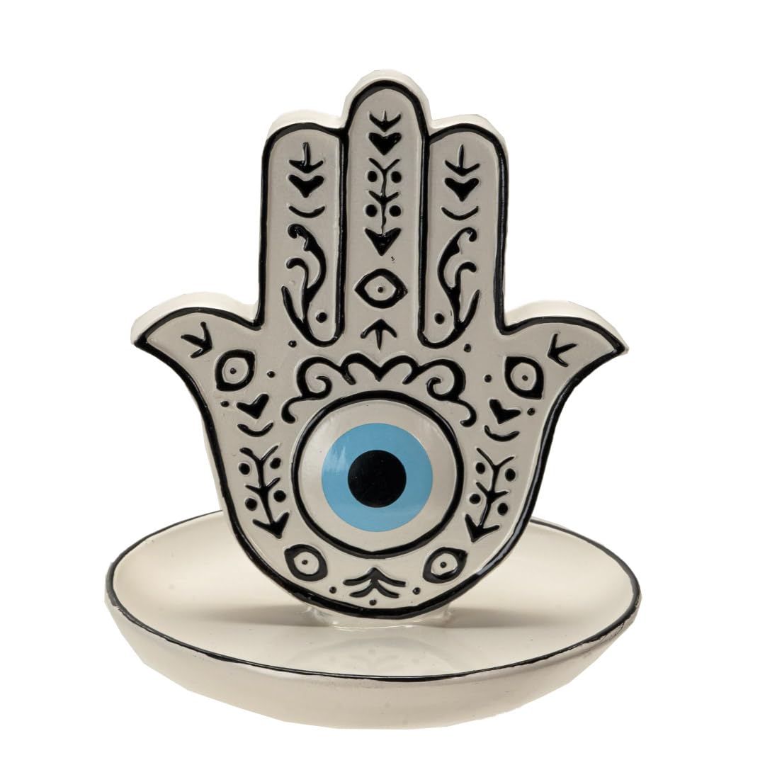 Pacific Giftware Hamsa Sanctuary - Bruciatore di incenso a riflusso, protezione spirituale con flusso di fumo ipnotizzante, decorazione decorativa per casa e interni