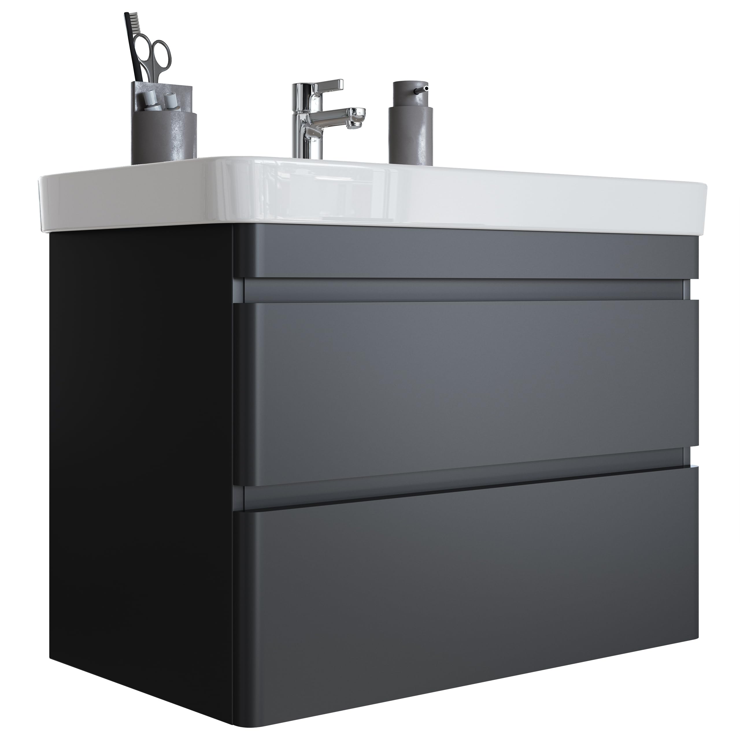Newroom Waschtisch mit Unterschrank Anthrazit hängend inkl. Waschbecken