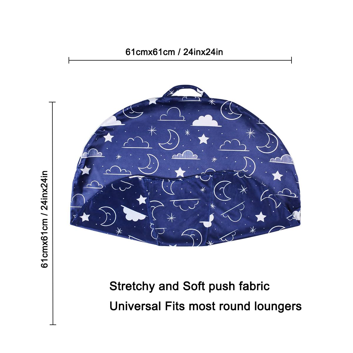 Minky - Funda extraíble para tumbona de recién nacido, funda de almohada de lactancia, suave y cómoda, se adapta a la tumbona Boppy (azul marino, estrellas y nubes), grande