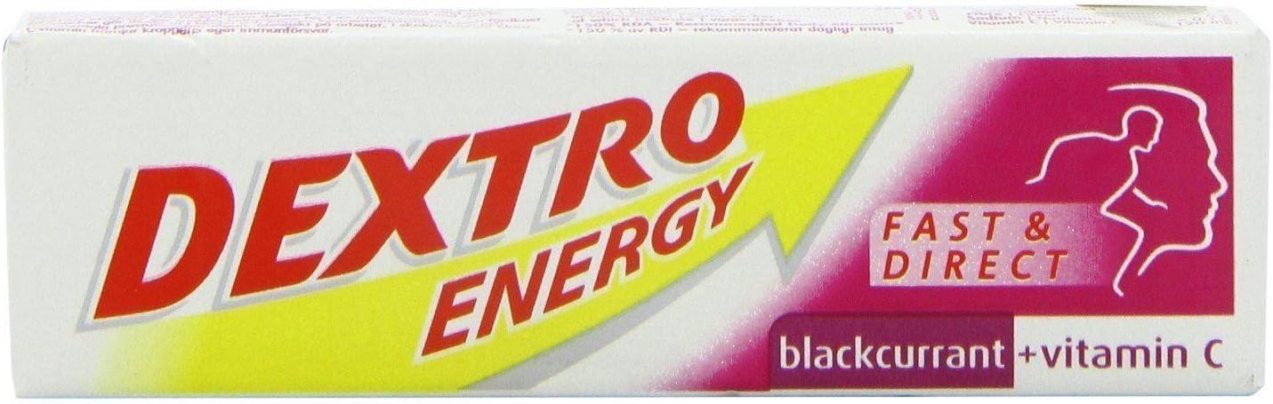 Dextro Energy Blackcurrant Glucose Tablets with Vitamin C, 47 g, 24 Packs, Energy Tablets, for a Quick Burst of Glucose