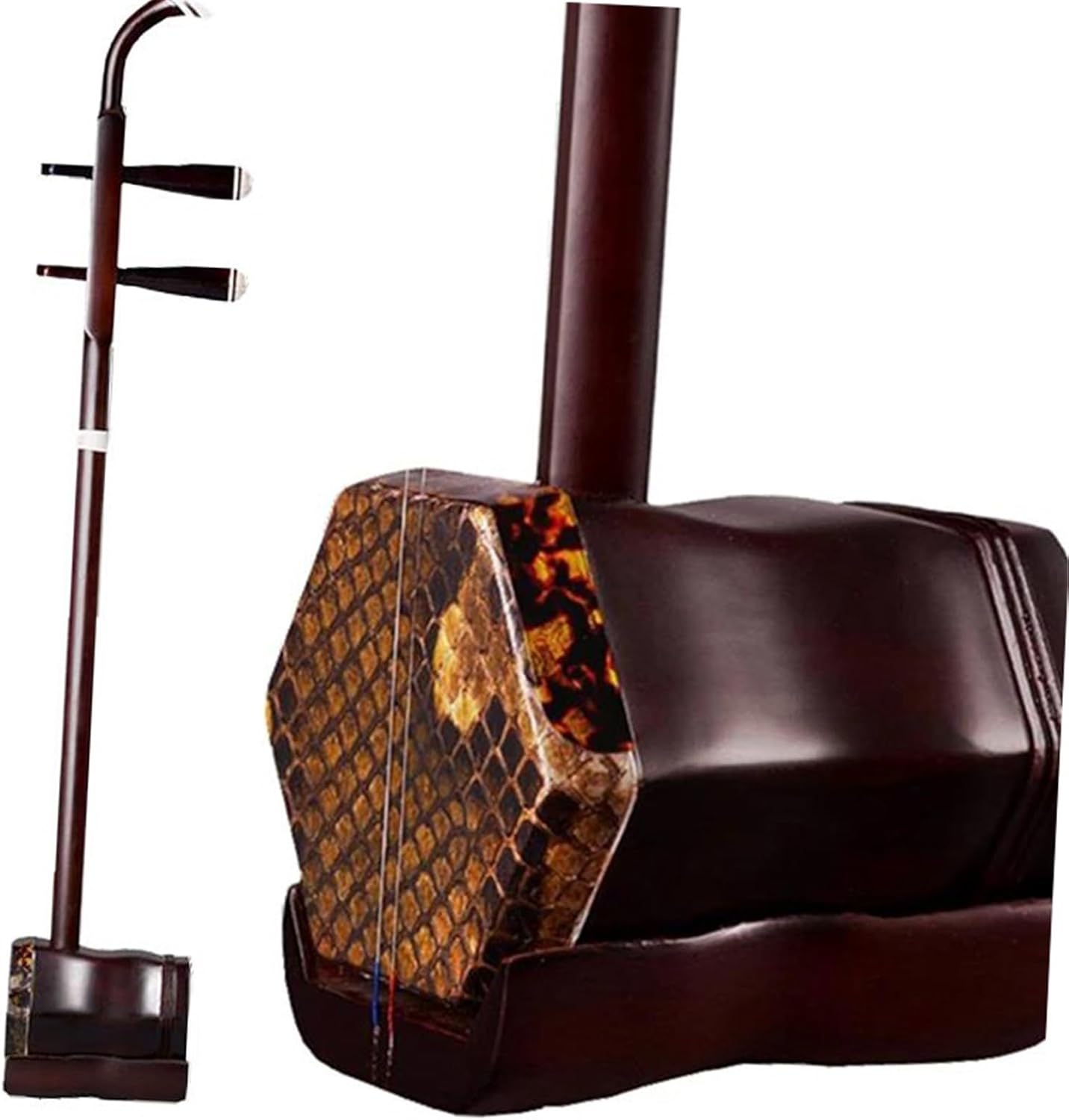 二胡 楽器 中国二胡ローズウッド弦楽器弓ケース英語本と付属品のフル