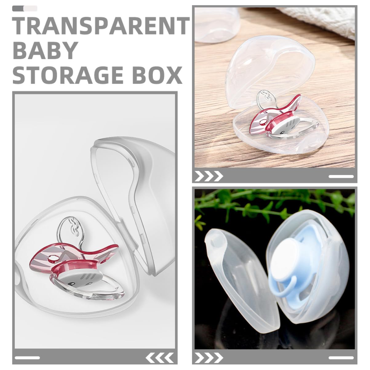 12pcs Pacifier Storage Box Organizer Bag Holder Case for Travel Newborns