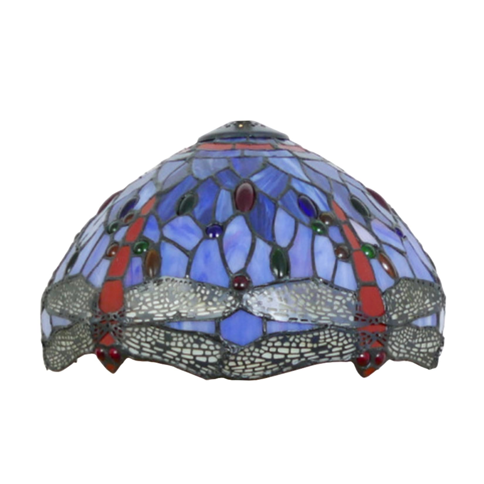 SaryEdge 12 Inch Dragonfly Stained Glass Lamp Shade, Tiffany Style Lampshades Replacement, Handmade Vintage Lamp Cover Accessories Only for Table lamp Pendant Light Ceiling Fixture,Pur，Purple