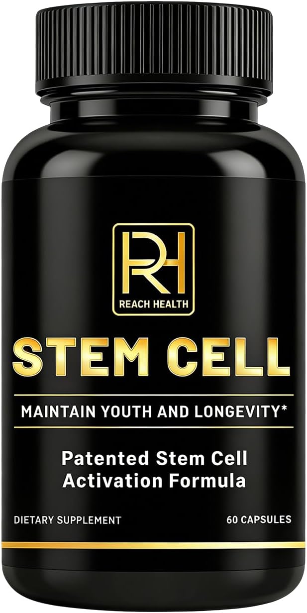Stem Cell Activation Formula, 60 Capsules, with Vitamin D and B12, Youth and Longevity Support Maintain Youth and Longevity Patented StemCell Activation Fomula (1 Bottle (60 softgels))