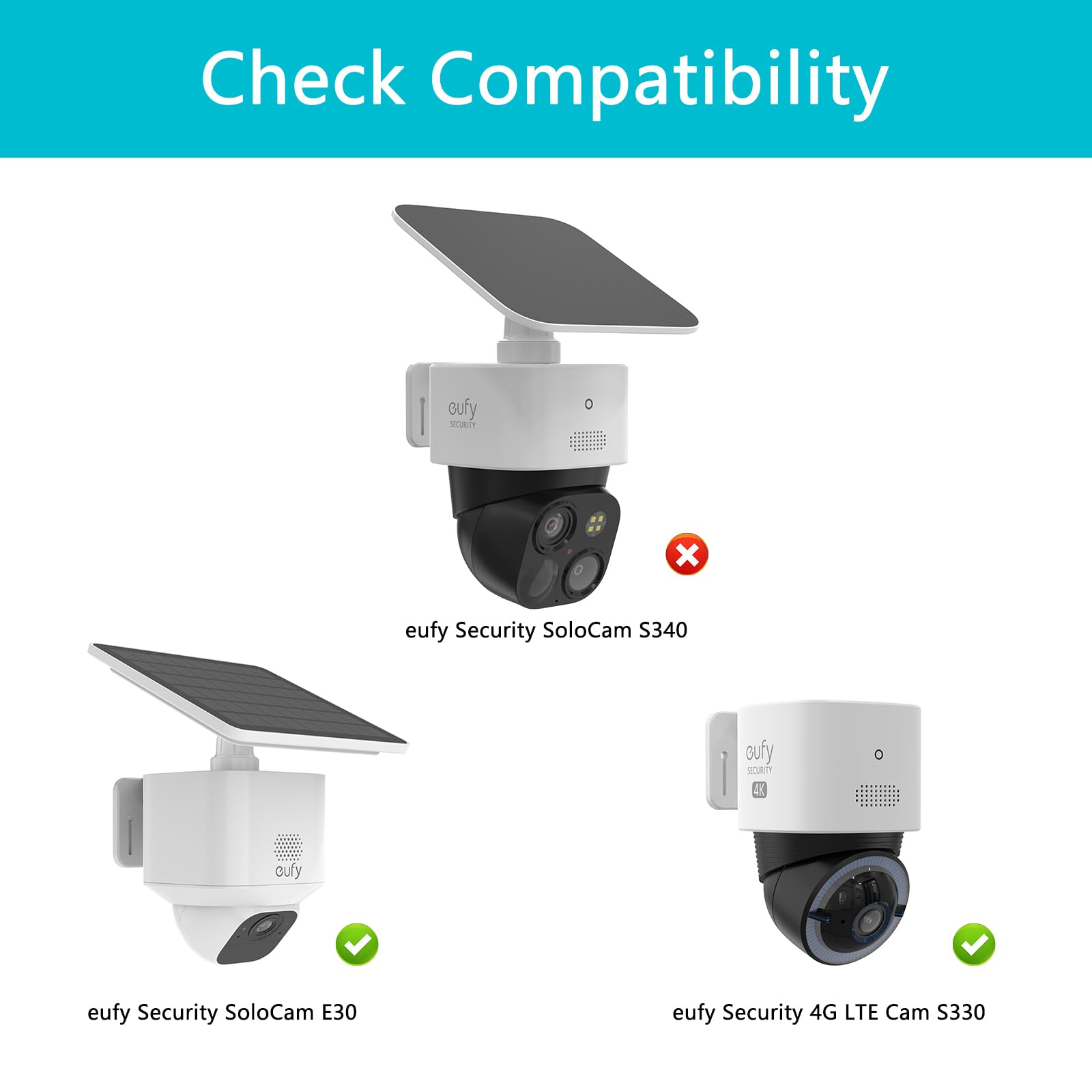 OkeMeeo Rain Cover for eufy SoloCam E30/4G LTE Cam S330 Camera, Protective Sun Rain Shade