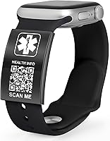 Vista 20 de Pulseras médicas mejoradas para hombres y mujeres con código QR, pulseras de identificación de alerta médica - Brazalete de acero de titanio, se