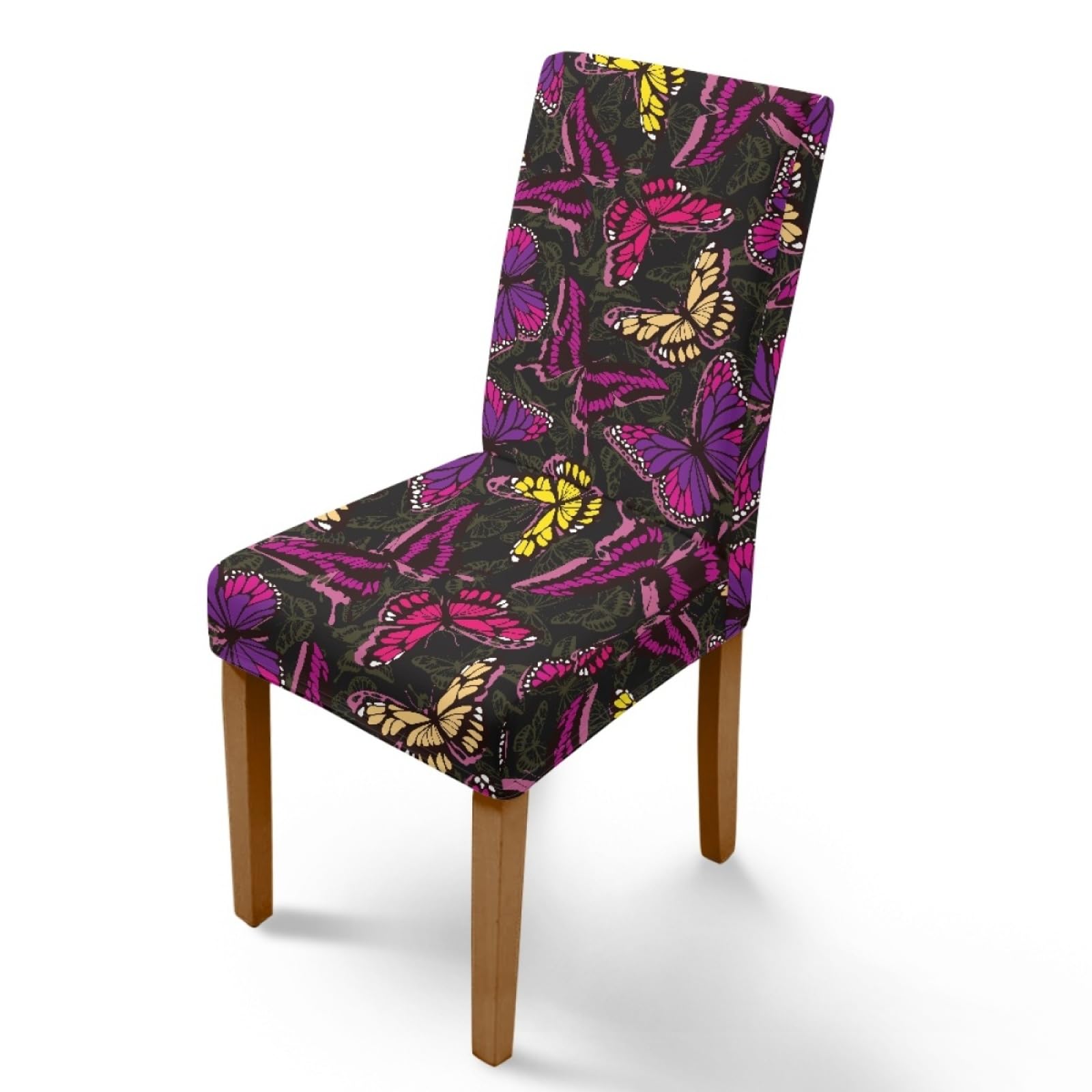 Fundas Sillas de Comedor Amarillo Rosa Funda Sillas Comedor Lavables Funda Silla Oficina Extensible Poliéster Desmontables Fundas Sillas Ajustables Universal Juego de 6