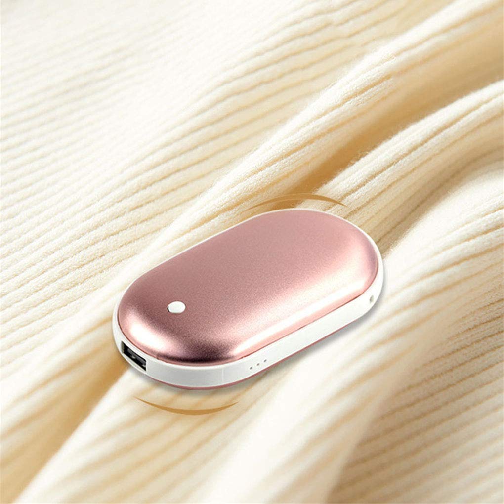 Scaldamani Power Bank 5200 mAh Scaldamani Ricaricabile Scaldamani Portatile Scaldamani Elettrico Caricabatterie USB Regalo Power Bank Oro Rosa