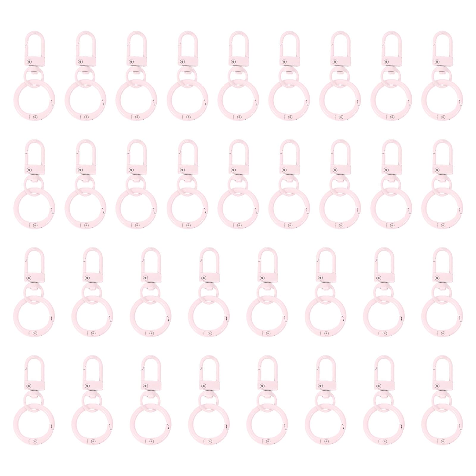 Mousqueton à griffe rose clair PATIKIL avec anneau plat pour porte-clés DIY x30