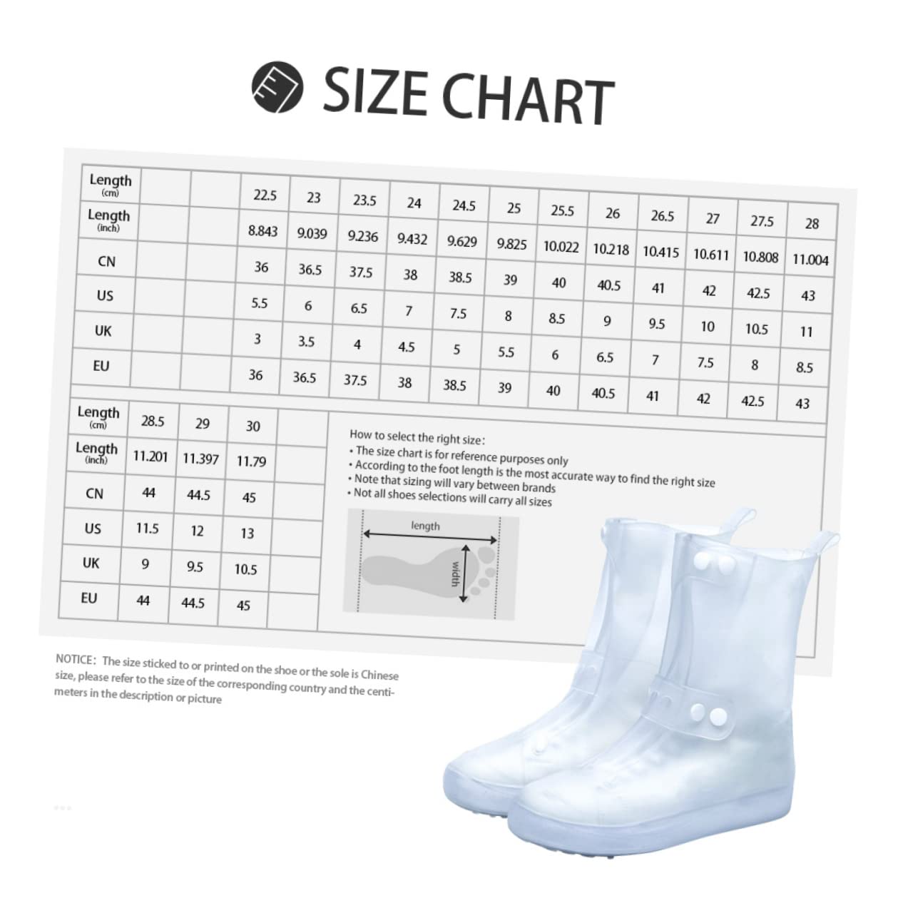 CORHAD Thickened Non-Slip Waterproof Shoes Covers Rainproof Overshoes for Outdoor Activities Outdoor Walking