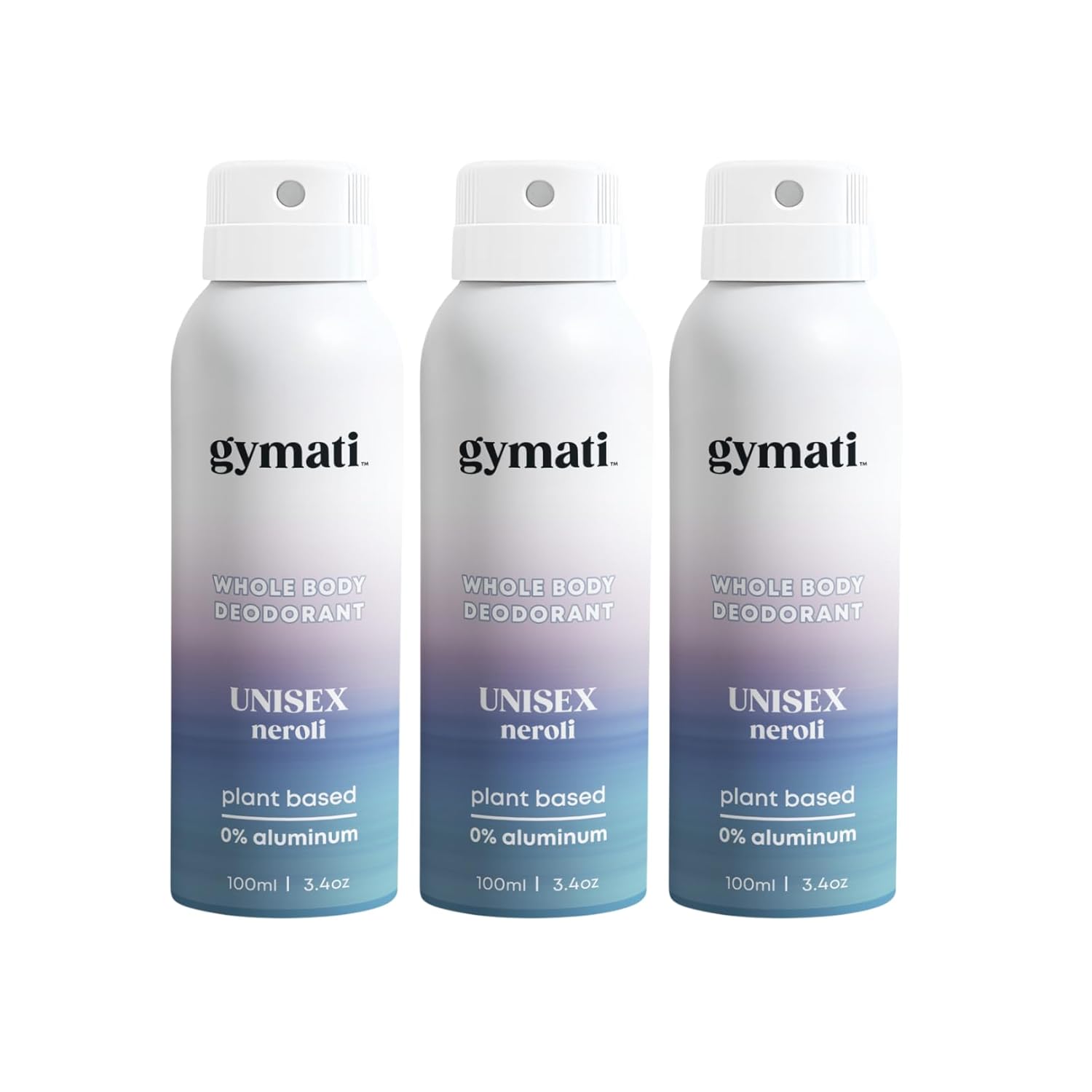 Fitness Deodorant Spray - Men & Women - Aluminum-Free - All Day Ultimate Odor Protection - Built For Sweat - Air-Powered - Vegan & Plant-Based - Made in USA -Unisex -3.4oz Travel Size -3 Pack